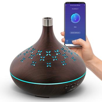 InLine® Ultraschall Diffusor, Ambientelicht, Google Home + Amazon Alexa kompati.