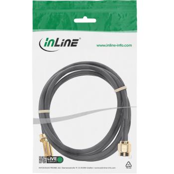 Preview: InLine® WLAN Kabel, R-SMA-Stecker auf R-SMA-Kupplung, 1m