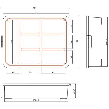 Preview: InLine® Kleinteilebox, 7 Fächer, Abmessungen: 180x140x40mm, orange