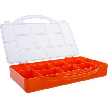 Preview: InLine® Kleinteilebox, 11 Fächer, Abmessungen: 271x186x40mm, orange
