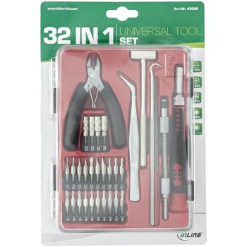 Preview: InLine® Universal-Tool-Set 32in1, Werkzeugset für feinmechanische Arbeiten