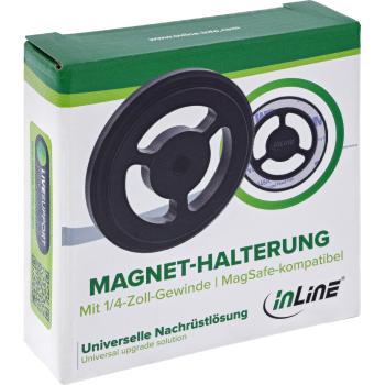 InLine® Magnet-Halterung, MagSafe-kompatibel, 1/4"-Gewinde, Aluminium, schwarz