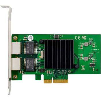 Preview: InLine® Dual-Gigabit Netzwerkkarte, 2x RJ45 1 Gb/s, PCIe x4, inkl. Low-Profile