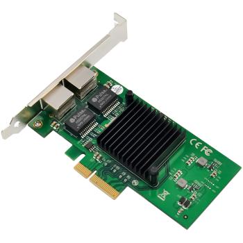 Preview: InLine® Dual-Gigabit Netzwerkkarte, 2x RJ45 1 Gb/s, PCIe x4, inkl. Low-Profile