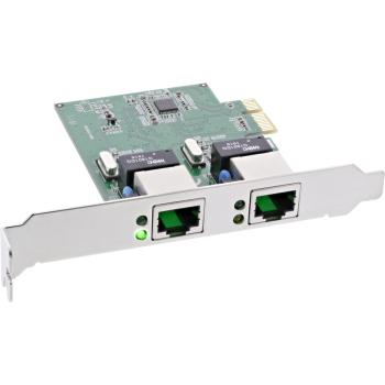 InLine® Dual Gigabit Netzwerkkarte, PCI Express, 2x 1Gb/s, PCIe x1, inkl. LP