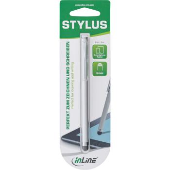 Preview: InLine® Stylus, Stift für Touchscreens von Smartphone und Tablet, silber