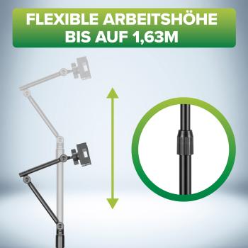 InLine® Tablet Bodenständer Halterung mit Bodenplatte, bis 12,9", schwarz