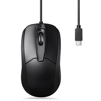 Perixx PERIMICE-209C, kabelgebundene USB-C Maus, Scrollrad, Links-&Rechtshänder