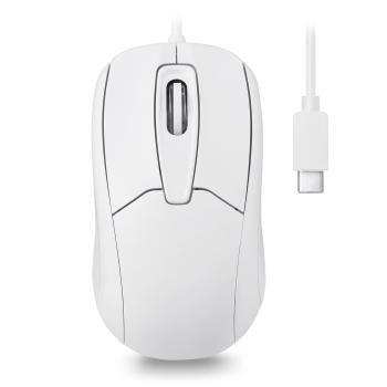 Perixx PERIMICE-209 C W, kabelgebundene USB-C Maus, Scrollrad, weiß