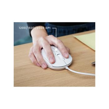 Perixx PERIMICE-222UW, Maus, optisch, 4 Tasten, Silent, USB-A, weiß
