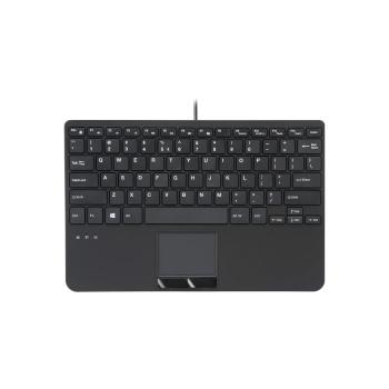 Perixx PERIBOARD-525 US Mini-USB-Tastatur mit Touchpad, USB-Hub, schwarz