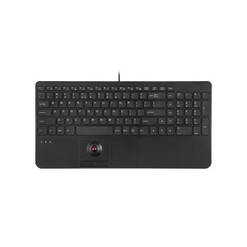 Perixx PERIBOARD-538 H US USB-Tastatur mit Trackball, Scherentasten, 2× USB-Hub