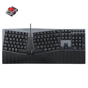 Perixx PERIBOARD-535 DE RD, ergonomische mechanische USB Tastatur (rote Taster)