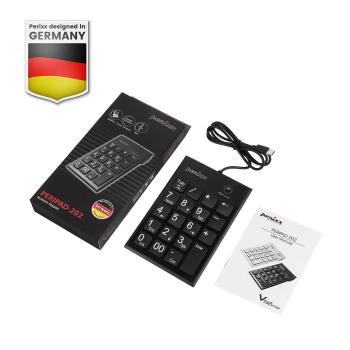 Preview: Perixx PERIPAD-202C, USB-C Nummernblock mit 2x USB-A Hub, schwarz