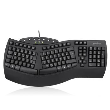 Perixx PERIBOARD-512 DE, Ergonomische USB-Tastatur, schwarz