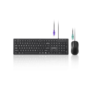 Perixx PERIDUO-117 P US Tastatur-Maus-Set, PS/2, kabelgebunden, schwarz