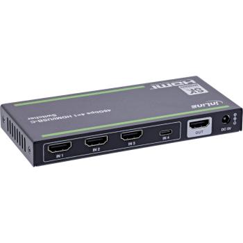 Preview: InLine® HDMI Switch, 4-fach, 48Gb/s, 8K@60Hz, mit USB-C
