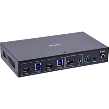 Preview: InLine® KVM Switch, 2-fach, HDMI, 8K@60Hz, USB 3.2, mit IR & RS-232