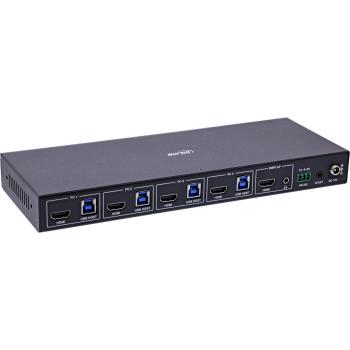 Preview: InLine® KVM Switch, 4-fach, HDMI, 8K@60Hz, USB 3.2, mit IR & RS-232