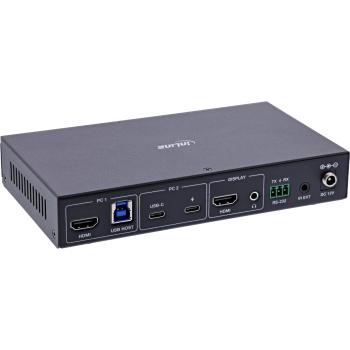 Preview: InLine® KVM Switch, 2-fach, HDMI & USB-C, 4K60Hz, Umschalter