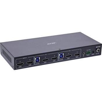 Preview: InLine® KVM Switch, 2-fach, HDMI, Dual Monitor, 8K60Hz, USB Hub, schwarz
