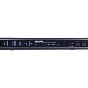 Preview: InLine® KVM Switch, 2-fach, HDMI, Dual Monitor, 8K60Hz, USB Hub, schwarz