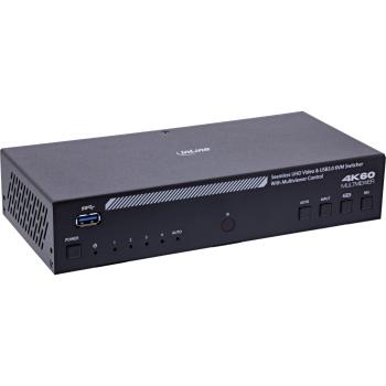 InLine® KVM Switch, 4-fach, HDMI, 4K60Hz, Multiviewer, USB Hub, schwarz