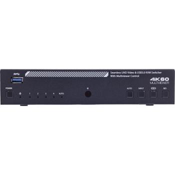 Preview: InLine® KVM Switch, 4-fach, HDMI, 4K60Hz, Multiviewer, USB Hub, schwarz