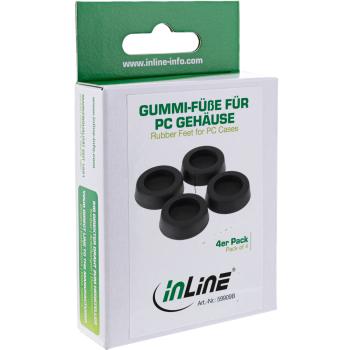 Preview: InLine® Gummi-Füße, für PC Gehäuse, 4er Pack, schwarz