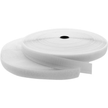 Preview: InLine® Kabelbinder, Klettverschlussband 2-teilig, 25mm, weiß, 25m