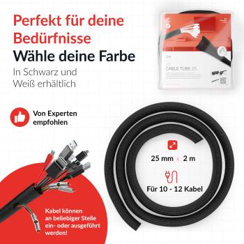 Label-The-Cable Tube, LTC 5110, Kabelschlauch 2 Meter schwarz