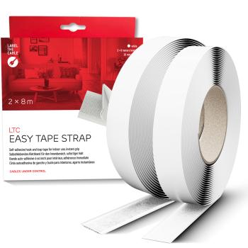 Label-The-Cable LTC Easy Tape Strap, Klettbandrolle selbstklebend 20mm, weiß, 8m