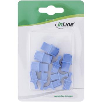 Preview: InLine® Staubschutz, für RJ45 Buchse blau 10er Blister