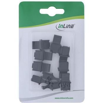 Preview: InLine® Staubschutz, für RJ45 Buchse schwarz 10er Blister