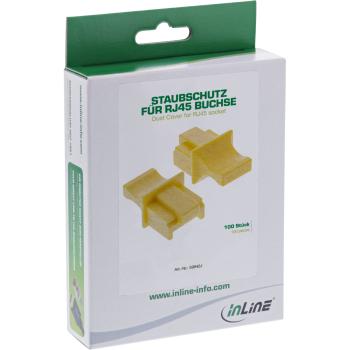 Preview: InLine® Staubschutz, für RJ45 Buchse, gelb 100er Pack