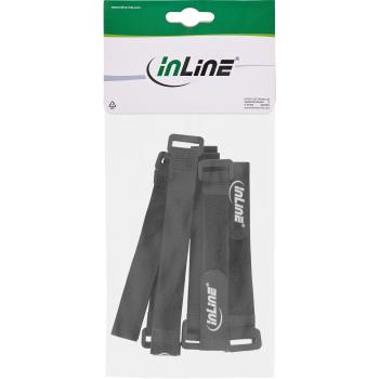 InLine® Klettschlaufen 20x300mm, 10er, schwarz