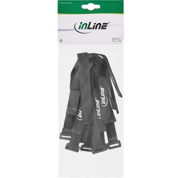 Preview: InLine® Klettschlaufen 25x500mm, 10er, schwarz