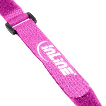 Preview: InLine® Klettschlaufen 20x200mm, 10er, pink