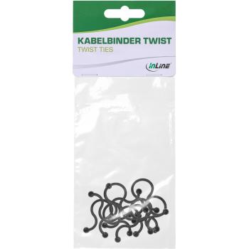Preview: InLine® Kabelbinder Twist 18-22mm, schwarz, 10 Stück