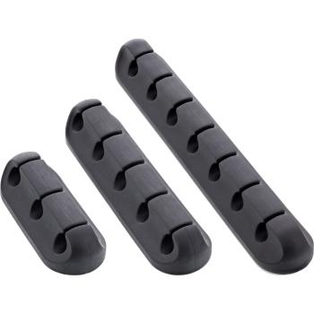 InLine® Kabelmanager-Set, 3-, 5-, 7-fach, selbstklebend, schwarz