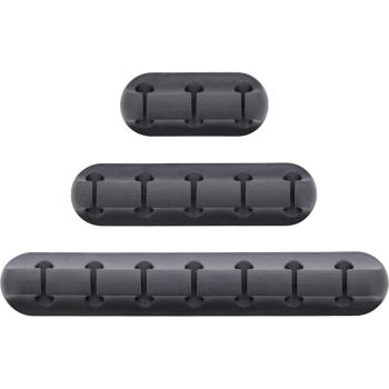 Preview: InLine® Kabelmanager-Set, 3-, 5-, 7-fach, selbstklebend, schwarz