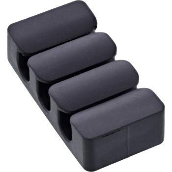 Preview: 5er Pack InLine® Kabelclip, 3-fach, selbstklebend, schwarz