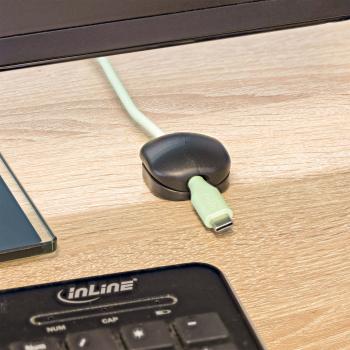 10er Pack InLine® Click Kabelmanager 1-Line, schwarz