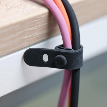 Preview: 10er Pack InLine® Kabelbinder Silikon, wiederverschließbar, 65x10mm, schwarz