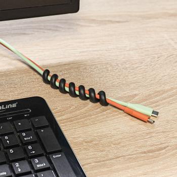 Preview: 5er Pack InLine® Kabelspirale, Kabelmanager 1-fach, 100x16mm, schwarz