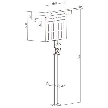 InLine® Universal Wallbox-Standfuß XL mit EV-Ladekabel Halterung, schwarz