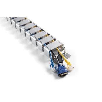 Preview: InLine® Kabelkanal flexibel für höhenverstellbare Tische, 4 Kammern, grau