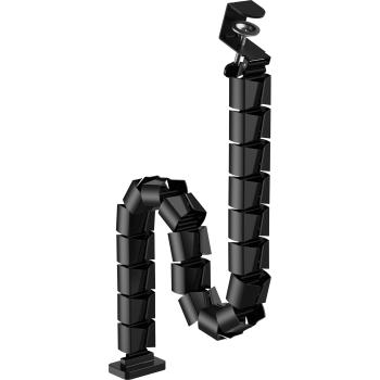 InLine® Kabelkanal flexibel, höhenverstellbare Tische mit Tischklemme, schwarz