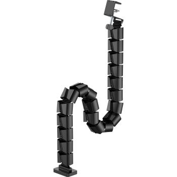 Preview: InLine® Kabelkanal flexibel, höhenverstellbare Tische mit Tischklemme, schwarz