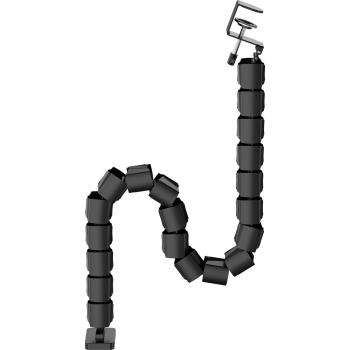 Preview: InLine® Kabelkanal flexibel, höhenverstellbare Tische mit Tischklemme, schwarz